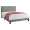 Monarch Specialties Bed, Queen Size, Platform, Bedroom, Frame, Upholstered, Linen Look, Wood Legs, Grey, Transitional I 5920Q - alternate 1